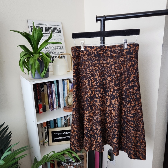 Alfani Brown and Black Splatter Print A-Line Sweater Skirt - Picture 4 of 4